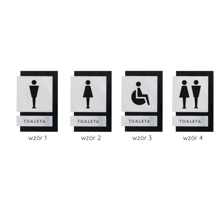 Toilettenschilder in Schwarz und Spiegelplexi - Abm. 100x145mm - TT031