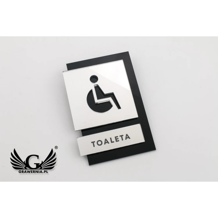 Toilettenschilder in Schwarz und Spiegelplexi - Abm. 100x145mm - TT031