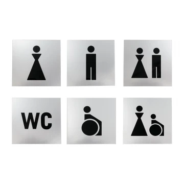 Laminat Toiletten Schilder komplett ausgeschnitten - Acrylunterlage - Abmessungen 100x100mm - TT017