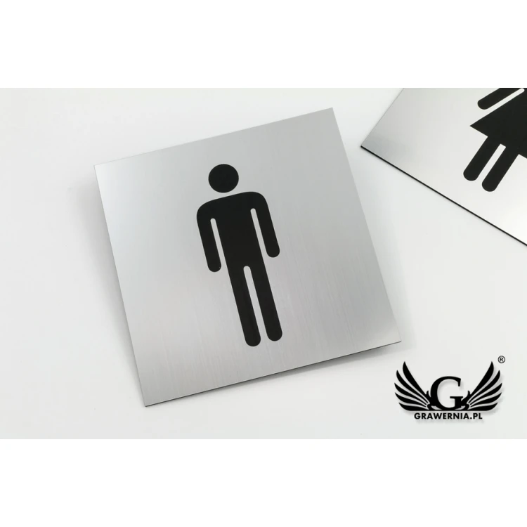 Toilettenschilder - Silber oder Gold Laminat - Größe 150x150mm - TT015