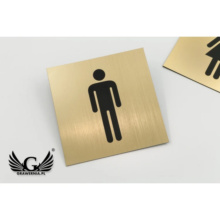 Toilettenschilder - Silber oder Gold Laminat - Größe 150x150mm - TT015