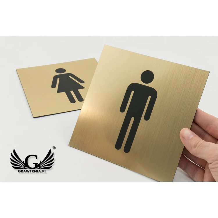 Toilettenschilder - Silber oder Gold Laminat - Größe 150x150mm - TT015