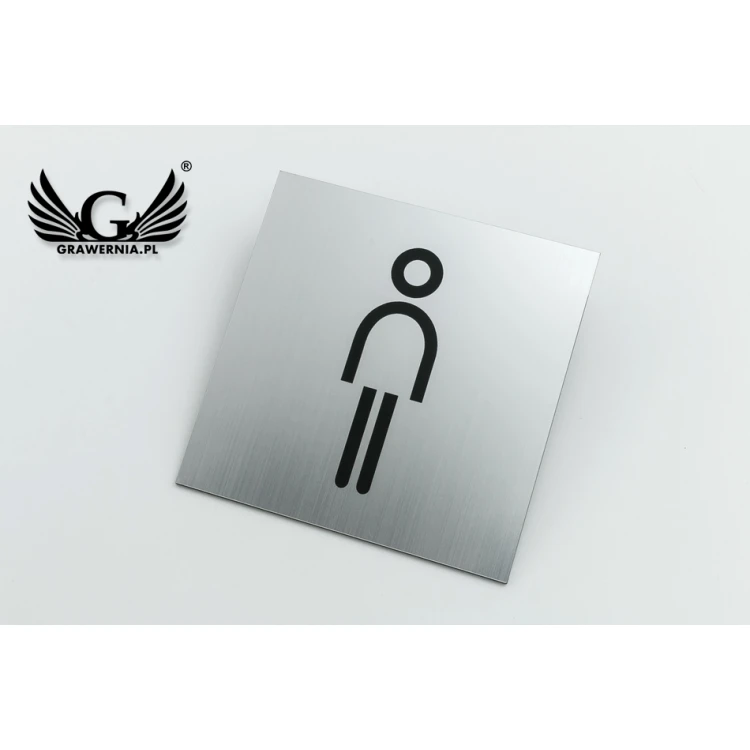 Toilettenschilder - Silber oder Gold Laminat - Größe 100x100mm - TT019