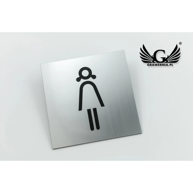Toilettenschilder - Silber oder Gold Laminat - Größe 100x100mm - TT019
