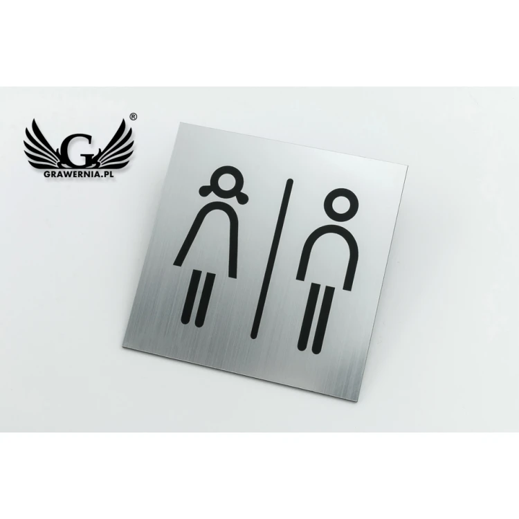 Toilettenschilder - Silber oder Gold Laminat - Größe 100x100mm - TT019