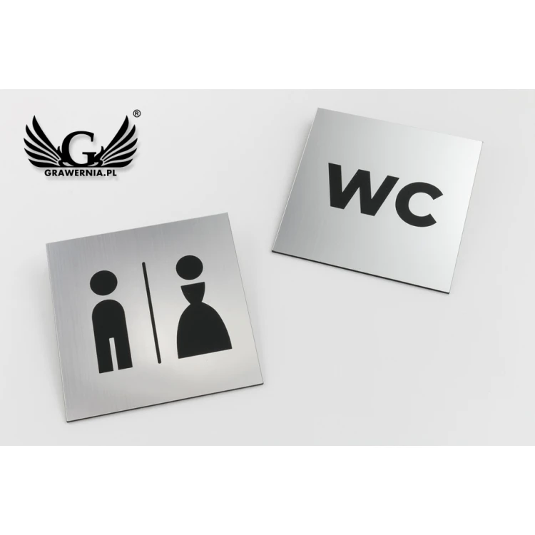 Toilettenschilder - Silber oder Gold Laminat - Größe 100x100mm - TT025
