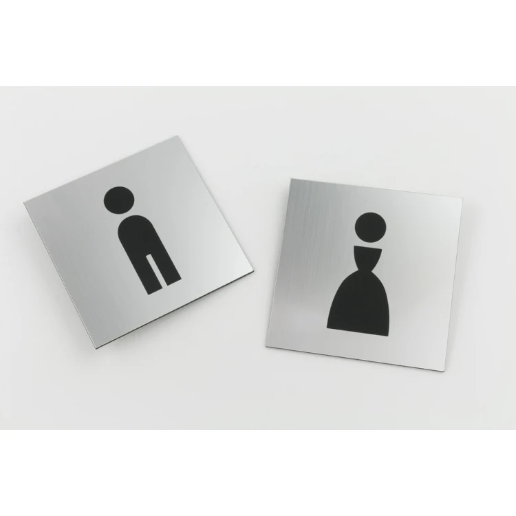 Toilettenschilder - Silber oder Gold Laminat - Größe 100x100mm - TT025