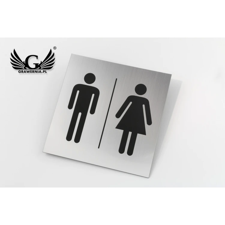 Toilettenschilder - Silber oder Gold Laminat - Größe 150x150mm - TT015