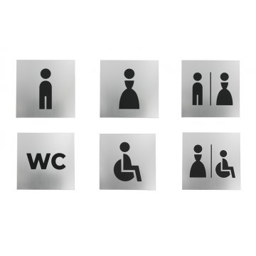 Toilettenschilder - Silber oder Gold Laminat - Größe 100x100mm - TT025