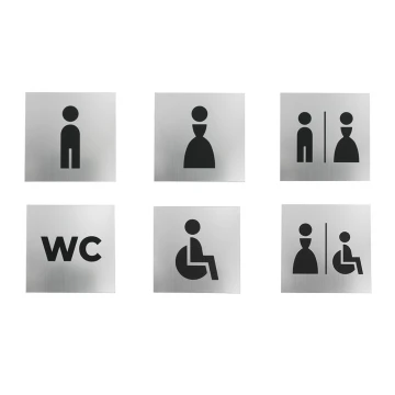 Toilettenschilder - Silber oder Gold Laminat - Größe 100x100mm - TT025