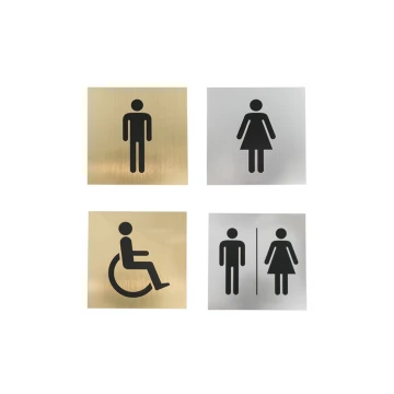 Toilettenschilder - Silber oder Gold Laminat - Größe 150x150mm - TT015