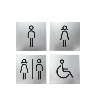 Toilettenschilder - Silber oder Gold Laminat - Größe 100x100mm - TT019