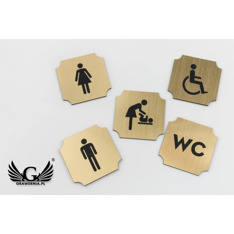 Türschilder für Toiletten - TT002 - Größe 5x5cm