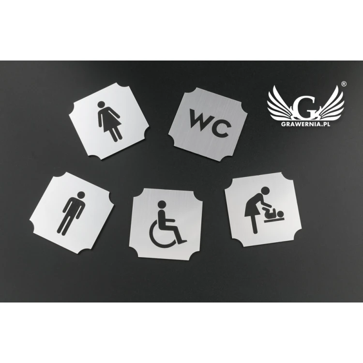 Türschilder für Toiletten - TT002 - Größe 5x5cm