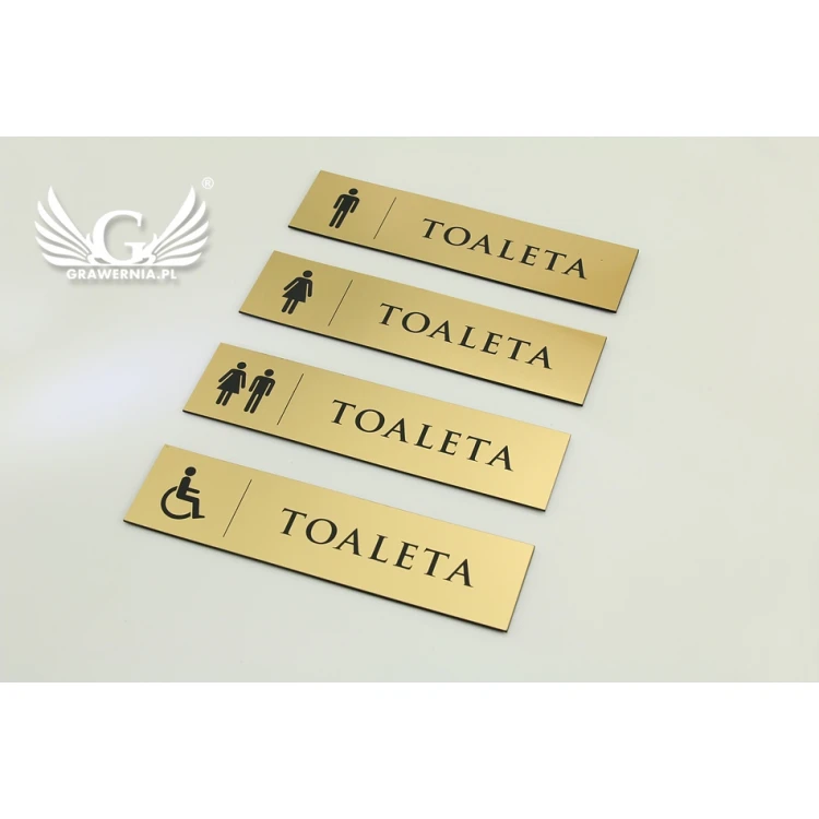 Toilettenschilder - TT029 - Größe 20x5cm - Farbe Gold