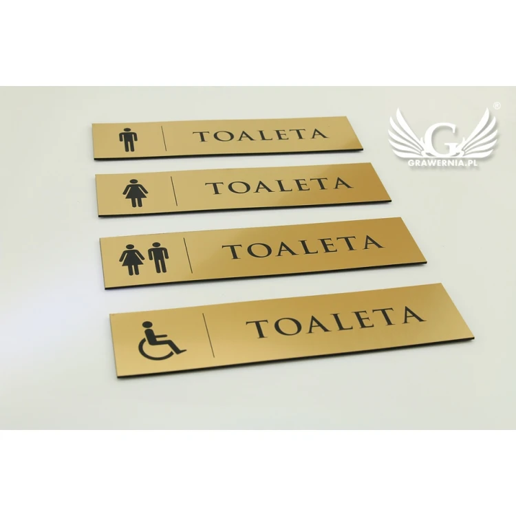 Toilettenschilder - TT029 - Größe 20x5cm - Farbe Gold