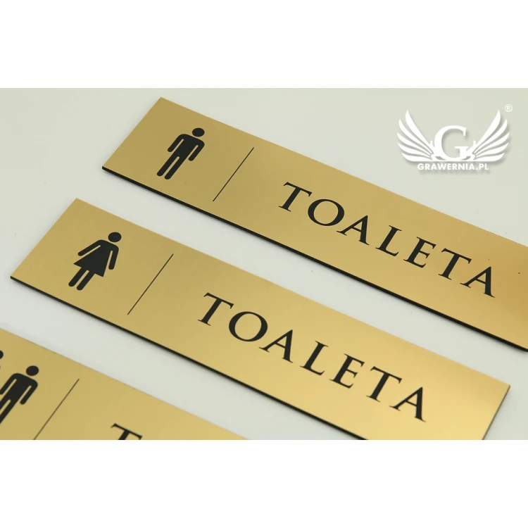 Toilettenschilder - TT029 - Größe 20x5cm - Farbe Gold