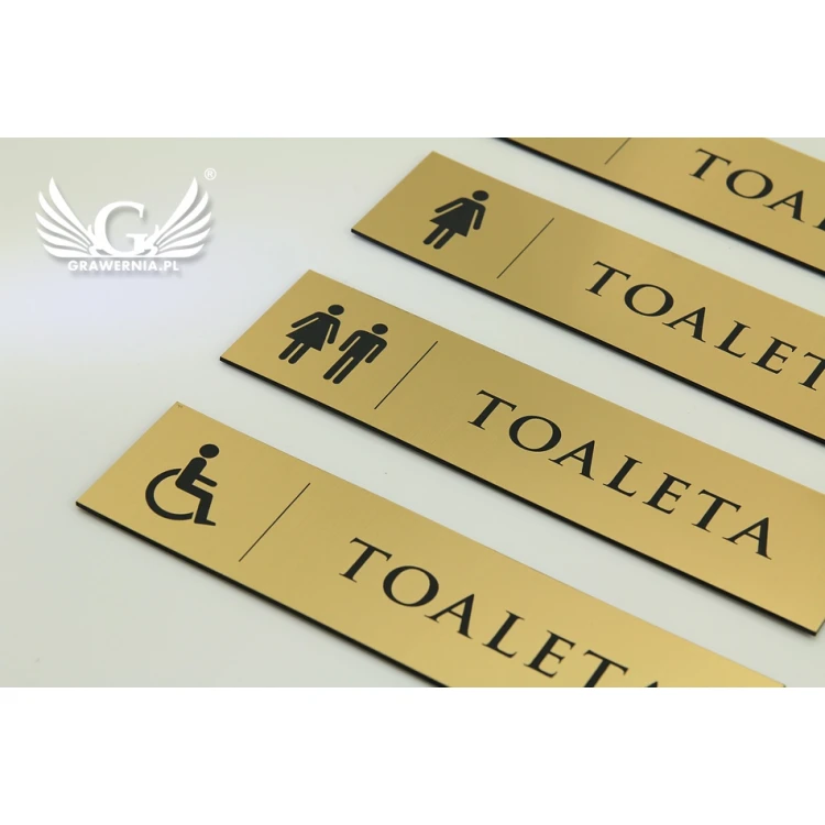 Toilettenschilder - TT029 - Größe 20x5cm - Farbe Gold