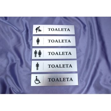 Toilettenschilder - TT001 - Größe 20x5cm - Farbe Silber