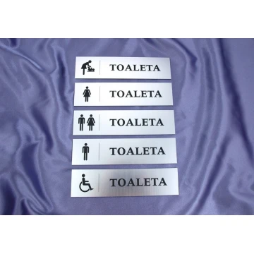 Toilettenschilder - TT001 - Größe 20x5cm - Farbe Silber