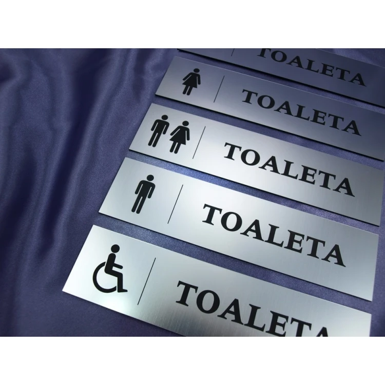 Toilettenschilder - TT001 - Größe 20x5cm - Farbe Silber