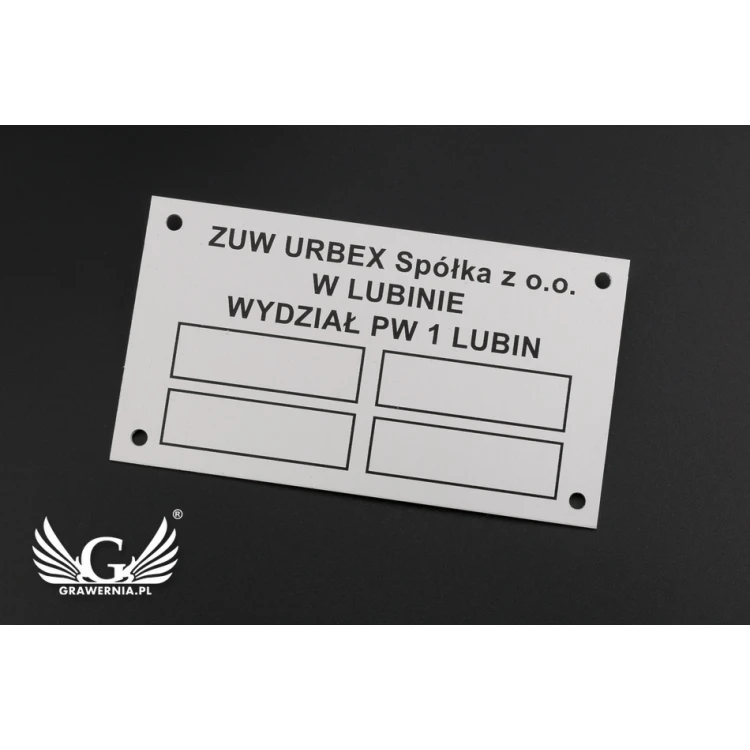 Namensschilder - eloxiertes Aluminium - unverwüstlicher Druck - 90x50mm Größe - TZN037
