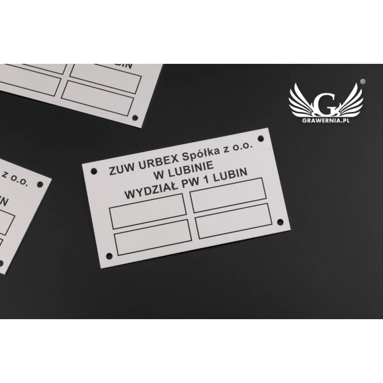 Namensschilder - eloxiertes Aluminium - unverwüstlicher Druck - 90x50mm Größe - TZN037