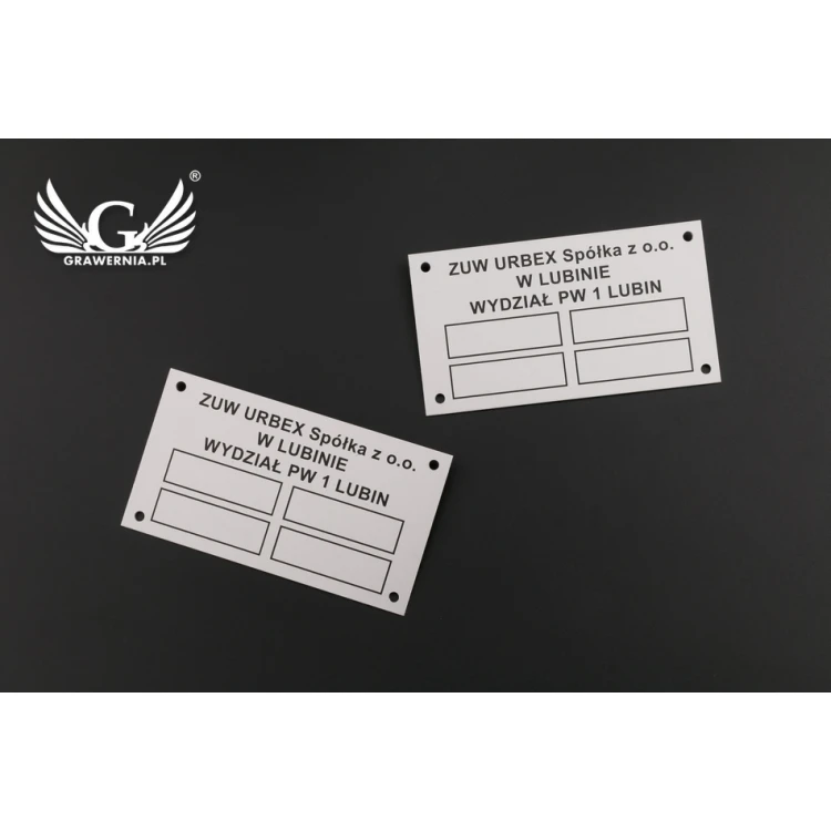 Namensschilder - eloxiertes Aluminium - unverwüstlicher Druck - 90x50mm Größe - TZN037