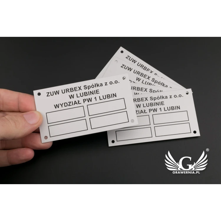Namensschilder - eloxiertes Aluminium - unverwüstlicher Druck - 90x50mm Größe - TZN037