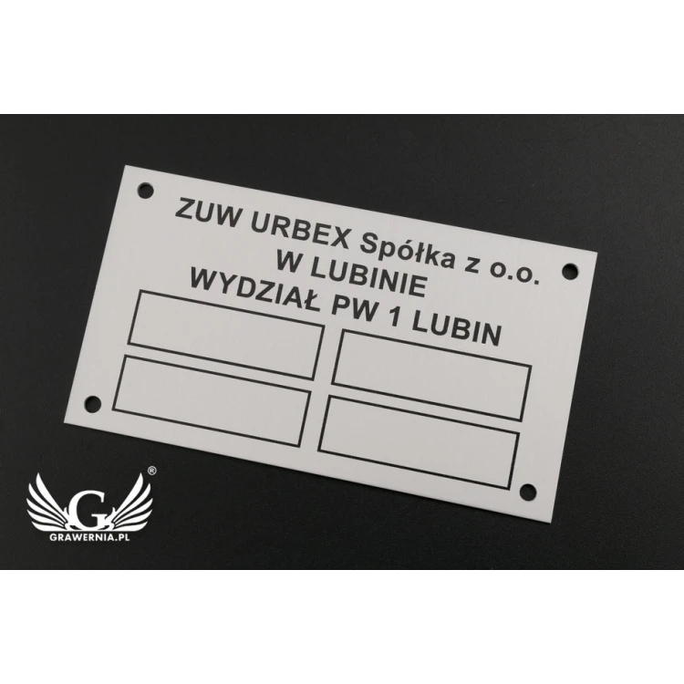 Namensschilder - eloxiertes Aluminium - unverwüstlicher Druck - 90x50mm Größe - TZN037
