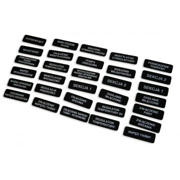 Beschriftungsschilder für Maschinen und Geräte - Abmessungen: 60x20mm