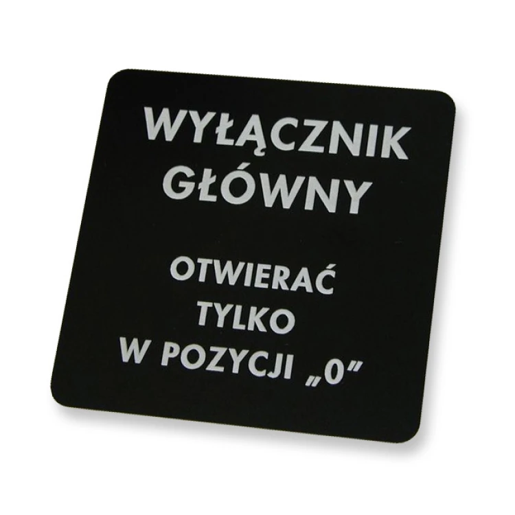 Beschriftungsschilder für Maschinen und Geräte - Größe: 100x100mm