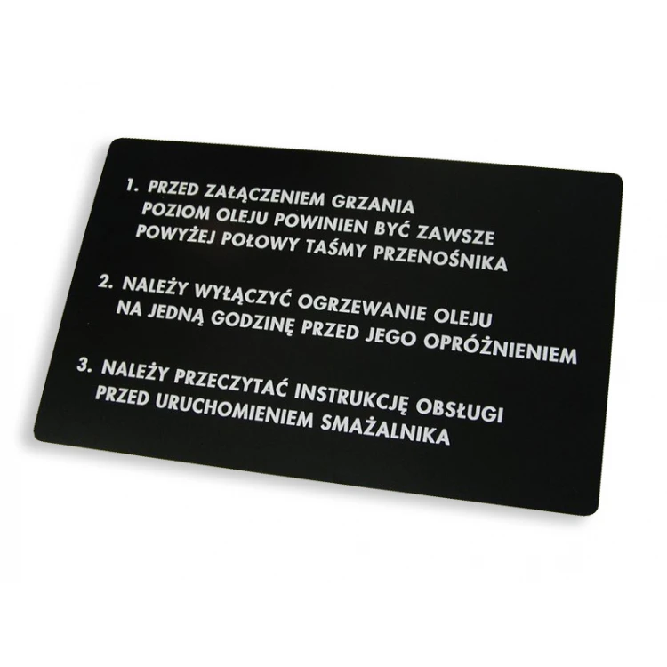 Beschriftungstafeln für Maschinen und Geräte - Abmessungen: 280x175mm
