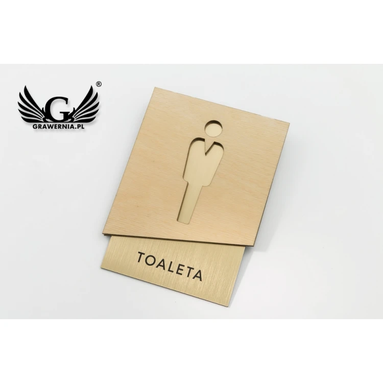 Premium Schilder für Toiletten aus Holz und Laminat - Größe 105x140mm - TT018