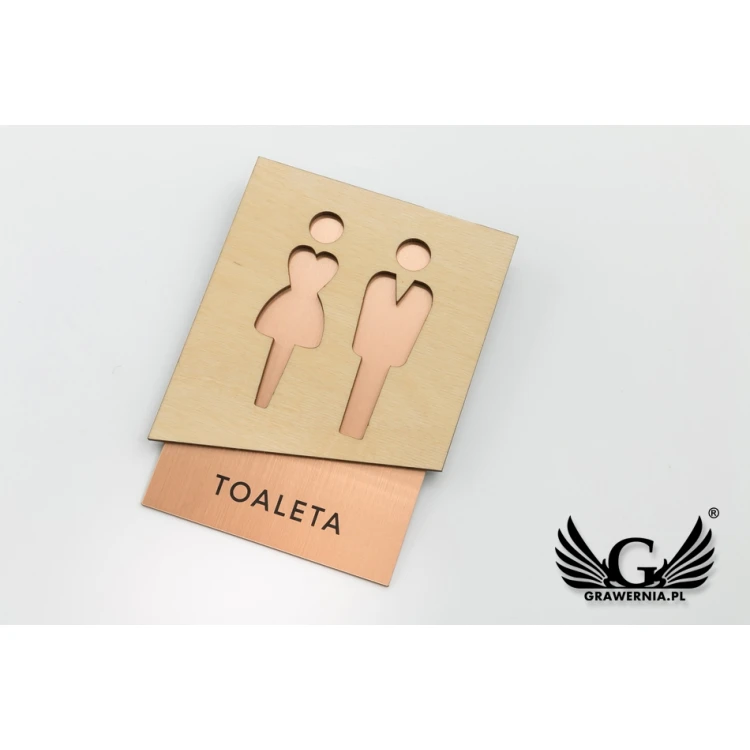 Premium Schilder für Toiletten aus Holz und Laminat - Größe 105x140mm - TT018