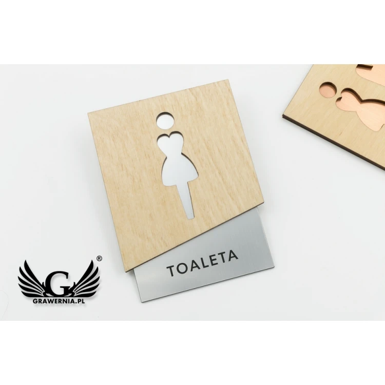Premium Schilder für Toiletten aus Holz und Laminat - Größe 105x140mm - TT018