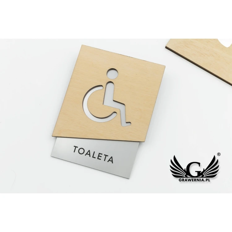 Premium Schilder für Toiletten aus Holz und Laminat - Größe 105x140mm - TT018