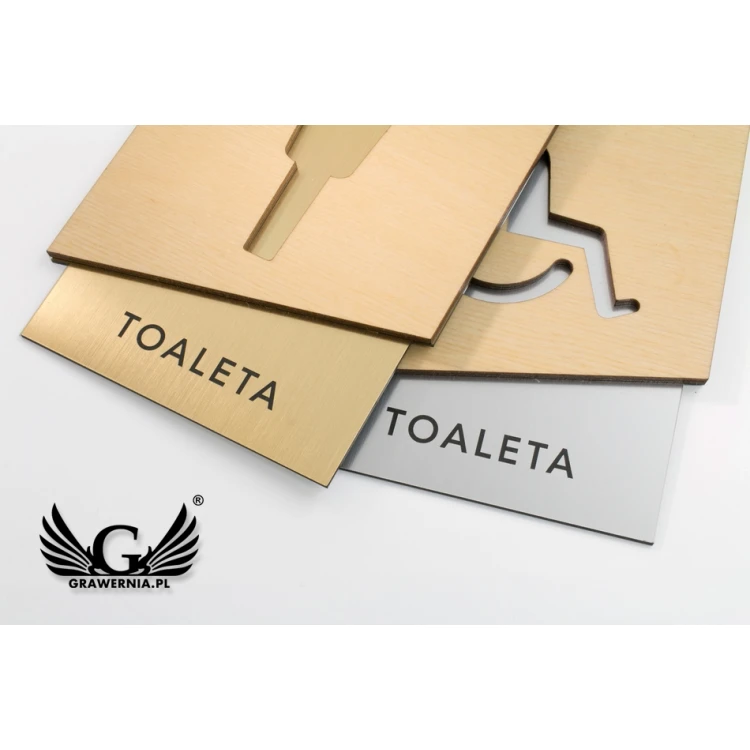 Premium Schilder für Toiletten aus Holz und Laminat - Größe 105x140mm - TT018