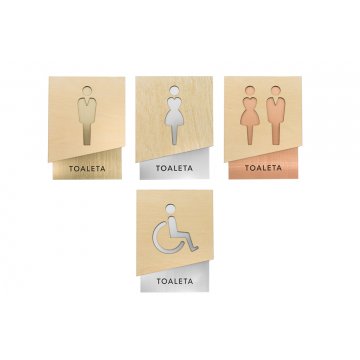 Premium Schilder für Toiletten aus Holz und Laminat - Größe 105x140mm - TT018