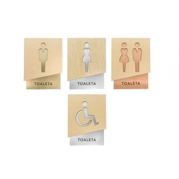 Premium Schilder für Toiletten aus Holz und Laminat - Größe 105x140mm - TT018