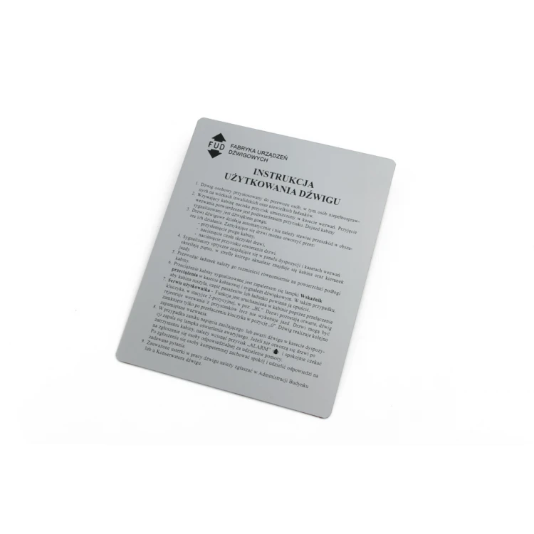 Gravierte Industrieplatten aus Aluply-Aluminium - Abmessungen: 175x220mm - TAB137