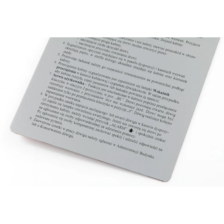 Gravierte Industrieplatten aus Aluply-Aluminium - Abmessungen: 175x220mm - TAB137