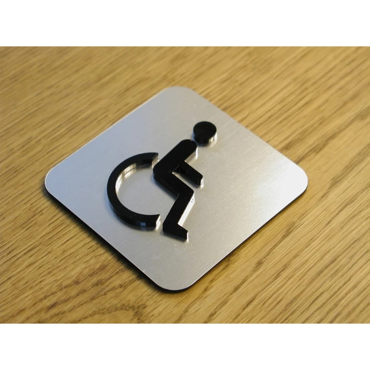 KONVEXE KENNZEICHNUNG VON TOILETTEN UND SICHERHEITSKENNZEICHNUNGEN - GRÖßE 80X80MM