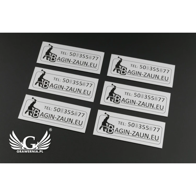 Gravierte Aluminium-Aluply-Plaketten - Abmessungen: 70x27mm - TAB062