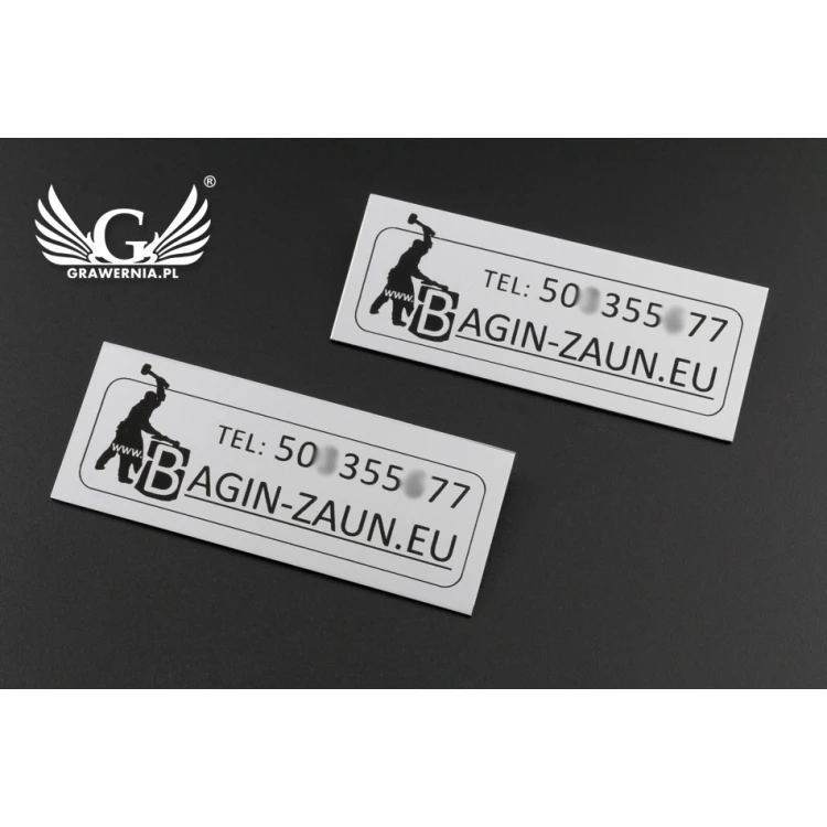 Gravierte Aluminium-Aluply-Plaketten - Abmessungen: 70x27mm - TAB062