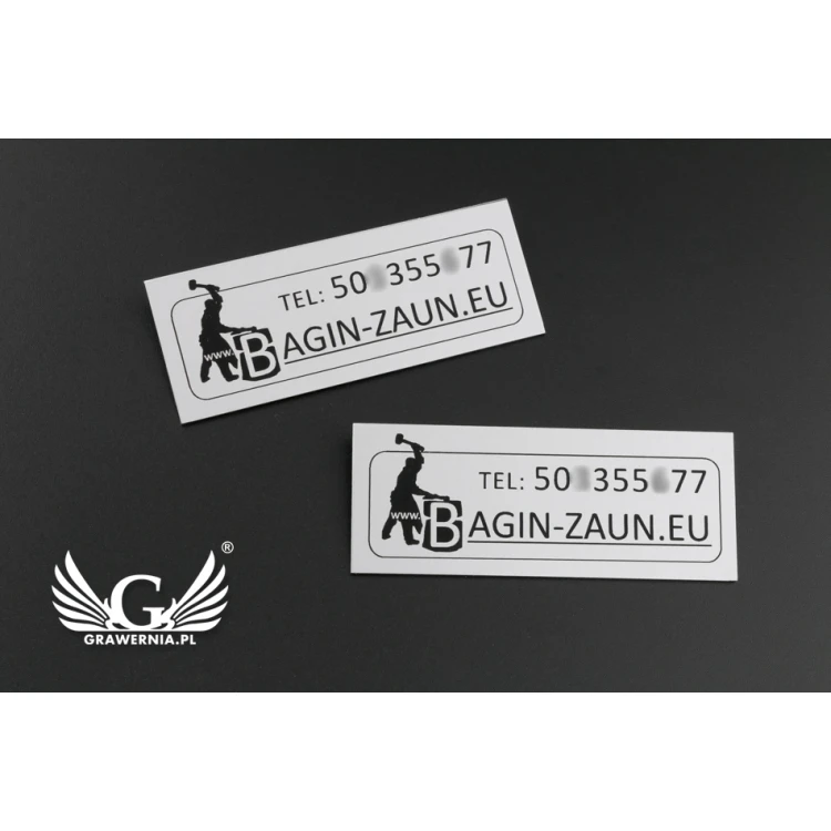 Gravierte Aluminium-Aluply-Plaketten - Abmessungen: 70x27mm - TAB062
