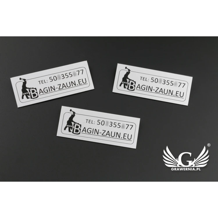 Gravierte Aluminium-Aluply-Plaketten - Abmessungen: 70x27mm - TAB062