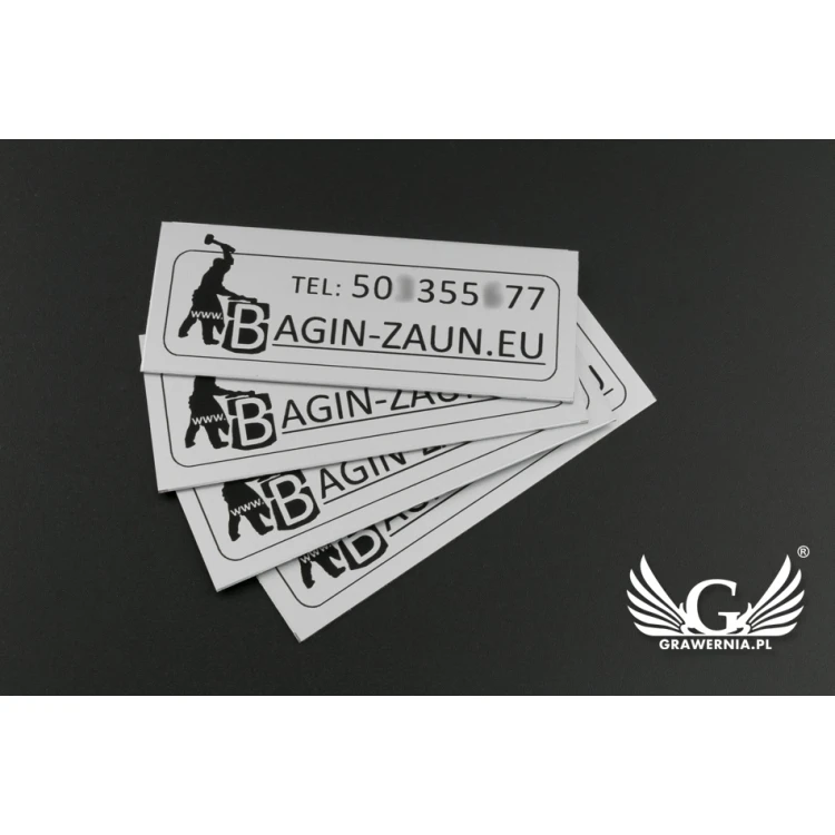 Gravierte Aluminium-Aluply-Plaketten - Abmessungen: 70x27mm - TAB062
