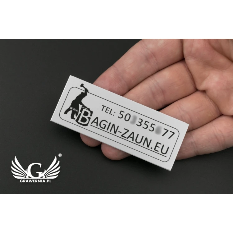 Gravierte Aluminium-Aluply-Plaketten - Abmessungen: 70x27mm - TAB062