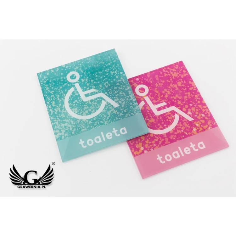 Plexiglas-Schilder für Toiletten - Größe 100x120mm - UV-Druck - TT026